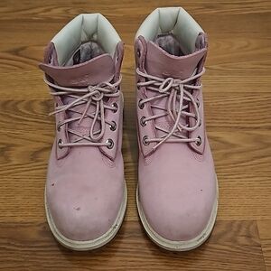 Junior Pink Timberland Leather Boots/ 4.5